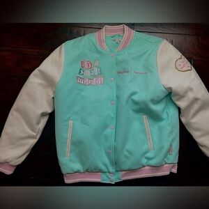 DisneyxStoney Clover Mint & White 'It's a Small World' Letterman Jacket